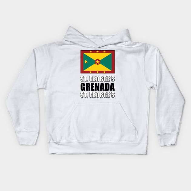 Flag of Grenada Kids Hoodie by KewaleeTee